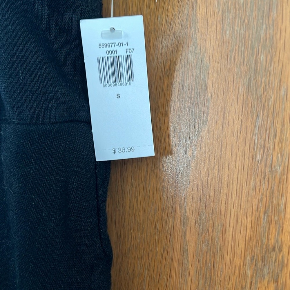 Old Navy Small Linen Black Mini Dress NWT - Picture 4 of 5